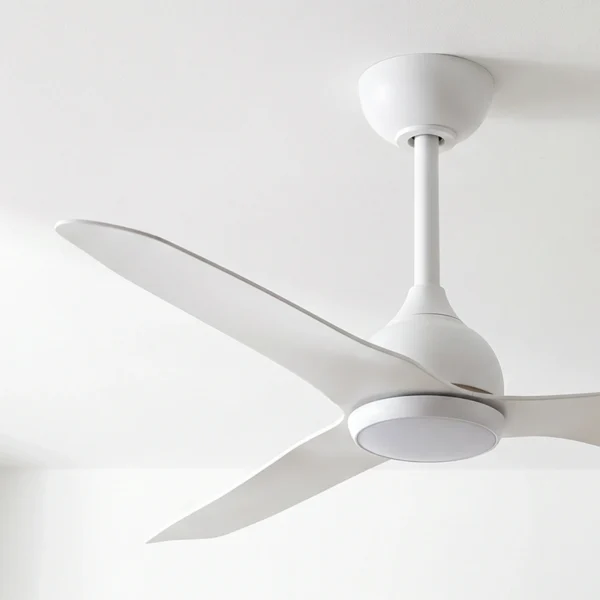 claro-whisper-dc-ceiling-fan-white-with-led-light-close-up-angled-insitu