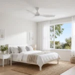 claro-whisper-dc-ceiling-fan-white-with-led-light-in-bedroom-insitu