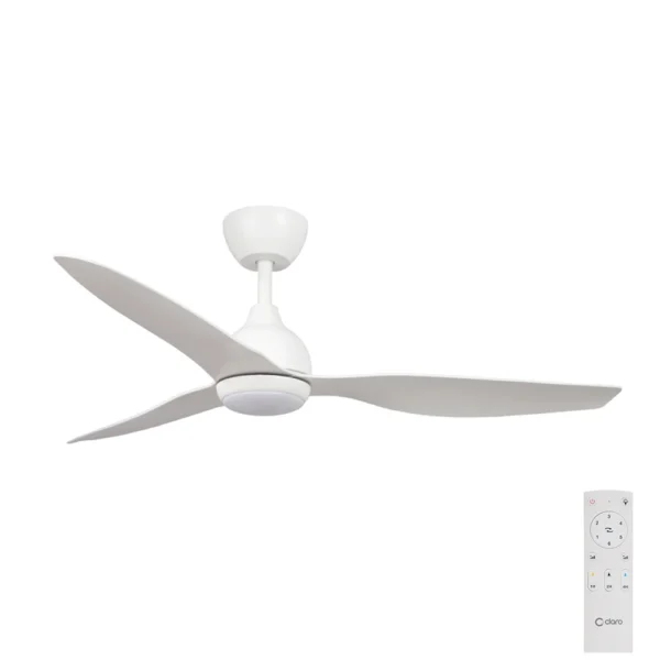 Claro Whisper DC Ceiling Fan with LED Light - 52 (White) - main