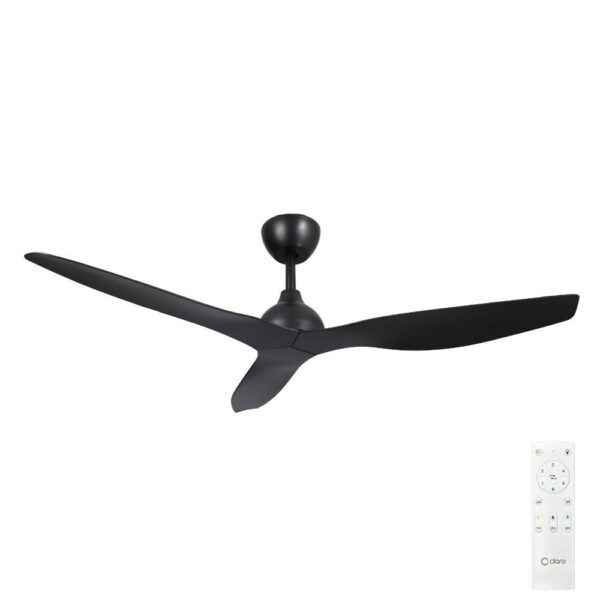 Black Whisper IP66 DC ceiling fan, 52-inch new remote control