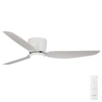 Claro Whisper Low Profile DC Ceiling Fan with LED Light - 52" (White)