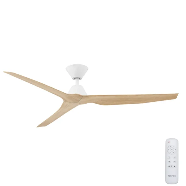 fanco-infinity-id-v3-smart-dc-60-inch-white-with-beechwood-blades-no-light-with-remote-control Fanco Infinity-iD SMART DC Ceiling Fan - 60" (White with Beechwood Blades) - main