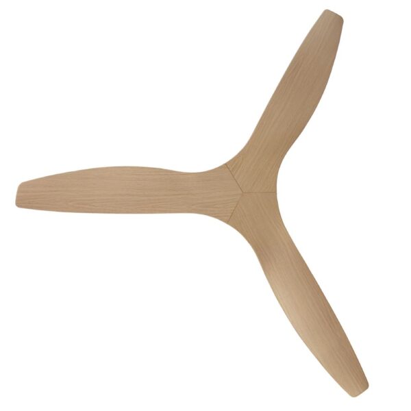 Claro Whisper IP66 DC Outdoor Ceiling Fan - 58" (White with Light Oak Blades) - Image 4