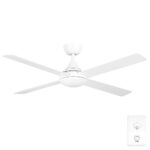 Claro Essentials Cooler AC Ceiling Fan with Wall Control - 52" (White)