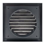 Vent Fixed With Flyscreen 100mm (Dark Grey) - back