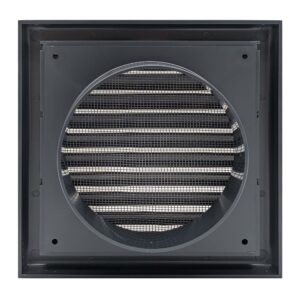 Vent Fixed With Flyscreen 100mm (Dark Grey) - back