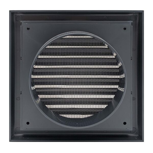 Vent Fixed With Flyscreen 100mm (Dark Grey) - back