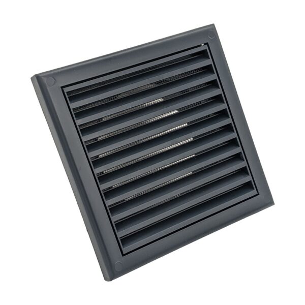 Vent Fixed With Flyscreen 100mm (Dark Grey)