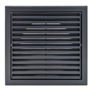 Vent Fixed With Flyscreen 125mm (Dark Grey) - front