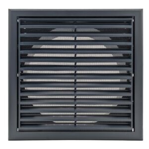 Vent Fixed With Flyscreen 150mm (Dark Grey) - front