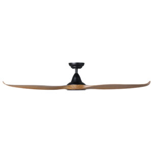 Eglo DC Noosa Ceiling Fan 60" - Black/Teak - side view