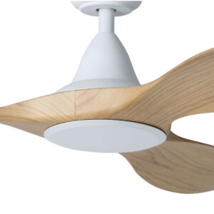 Eglo DC Noosa Ceiling Fan 52" - White/Blackbutt - close up