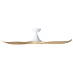 Eglo DC Noosa Ceiling Fan 52" - White/Blackbutt - side view