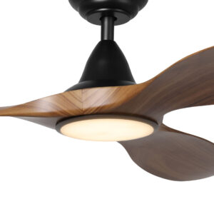 Eglo DC Noosa Ceiling Fan 52" with LED - Black/Teak - close up