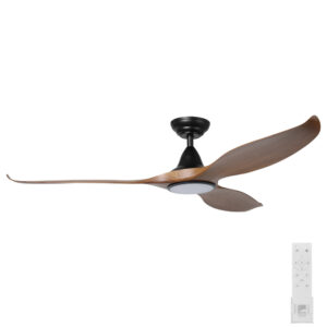 Eglo DC Noosa Ceiling Fan with LED 60" - Black/Teak