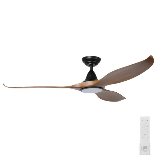Eglo DC Noosa Ceiling Fan with LED 60" - Black/Teak
