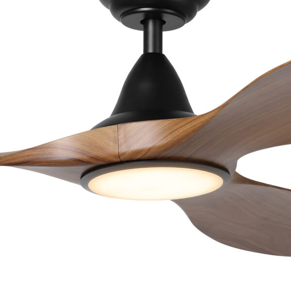 Eglo DC Noosa Ceiling Fan with LED 60" - Black/Teak - closeup