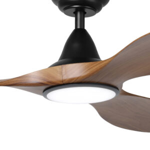Eglo DC Noosa Ceiling Fan with LED 60" - Black/Teak - closeup2