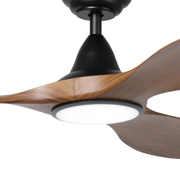 Eglo DC Noosa Ceiling Fan with LED 60" - Black/Teak - closeup2