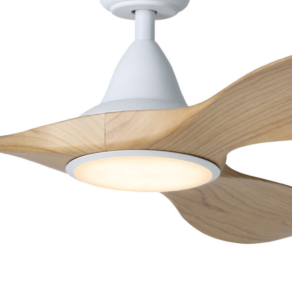 Eglo DC Noosa Ceiling Fan 52" with LED - White/Blackbutt - close up2