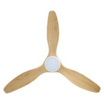 Eglo DC Noosa Ceiling Fan with LED 60" - White/Blackbutt - underview