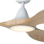 Eglo DC Noosa Ceiling Fan with LED 60" - White/Blackbutt - closeup 2