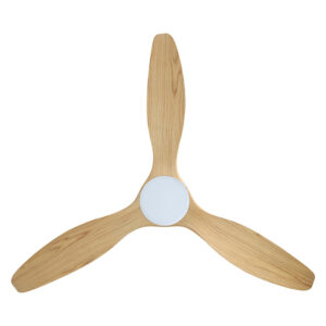 Eglo DC Noosa Ceiling Fan 60" - White/Blackbutt - under view