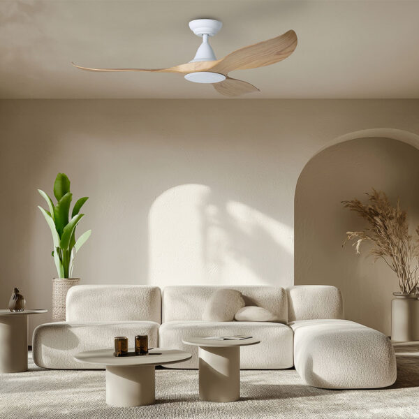 eglo-noosa-white-blackbutt-modern-ceiling-fan-living-room Eglo DC Noosa Ceiling Fan - White/Blackbutt - living room2