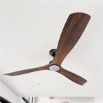 Three Sixty Spitfire DC Ceiling Fan with LED Light - 60" (Black with Walnut Blades) - Image 4
