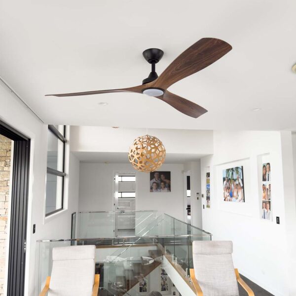 three-sixty-spitfire-dc-ceiling-fan-with-led-light-black-walnut-blades-60-modern-living-room Three Sixty Spitfire DC Ceiling Fan with LED Light - 60" (Black with Walnut Blades) - Image 3