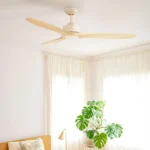Fanco EarthFirst Wynd DC Ceiling Fan with Base Cap - 52" (Ecru with FSC Timber Blades)