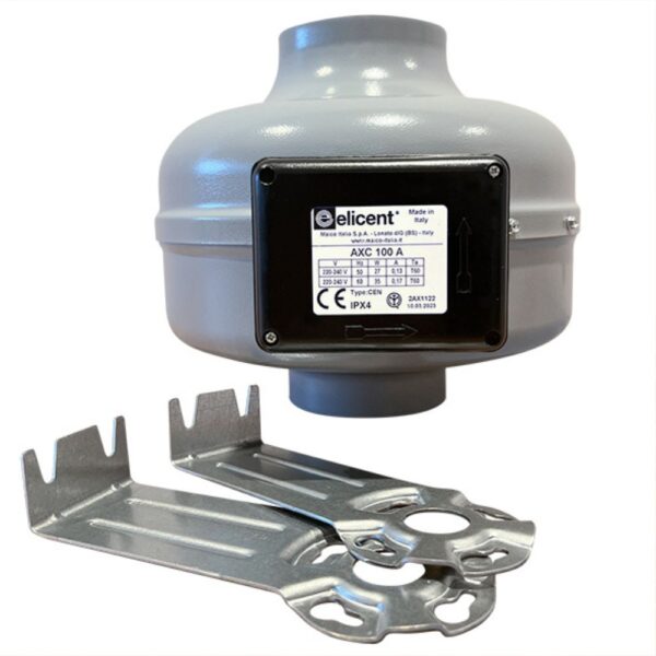Elicent AXC 125 B Centrifugal Inline Exhaust Fan – Metal - Image 2
