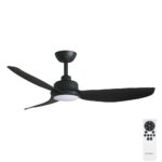 Three Sixty Trinity DC Ceiling Fan with LED Light - 48" (Black) - with remote control