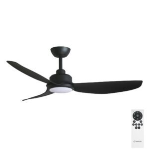 Three Sixty Trinity DC Ceiling Fan with LED Light - 48" (Black) - with remote control