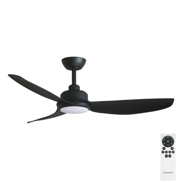 Three Sixty Trinity DC Ceiling Fan with LED Light - 48" (Black) - with remote control