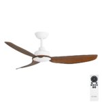 Three Sixty Trinity DC Ceiling Fan - 48" (White with Koa Blades) - with remote control