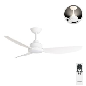Three Sixty Trinity DC Ceiling Fan with LED Light and Uplight - 48" (White) - with remote control