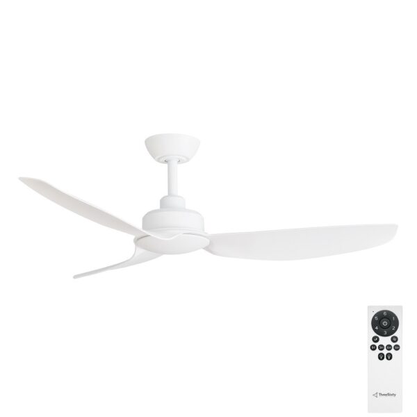 Three Sixty Trinity DC Ceiling Fan - 48" (White) - with remote control