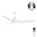 Three Sixty Trinity DC Ceiling Fan with Uplight - 48" (White) - with remote control