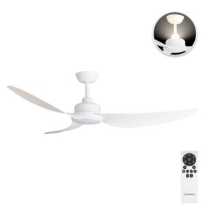 Three Sixty Trinity DC Ceiling Fan with LED Light and Uplight - 56" (White) - with remote control