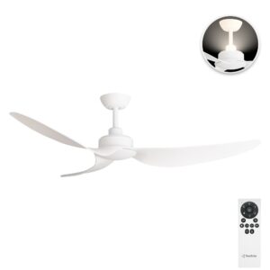 Three Sixty Trinity DC Ceiling Fan with Uplight - 56" (White) - with remote control
