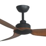 Three Sixty Trinity DC Ceiling Fan - (Black with Koa Blades) - Close Up