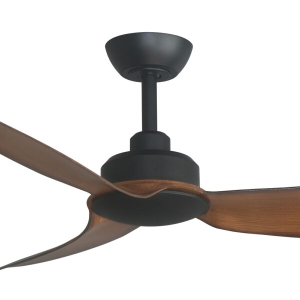 Three Sixty Trinity DC Ceiling Fan - (Black with Koa Blades) - Close Up