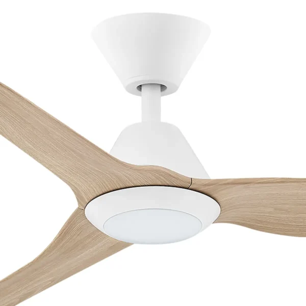 Infinity-iD DC Ceiling Fan with Remote & CCT LED Light- 54″ (White with Beechwood) - Image 2