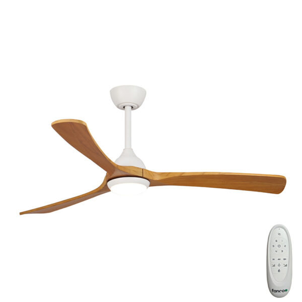 fanco-sanctuary-dc-52-white-with-teak-blades-with-light fanco-sanctuary-dc-52-white-with-teak-blades-with-light