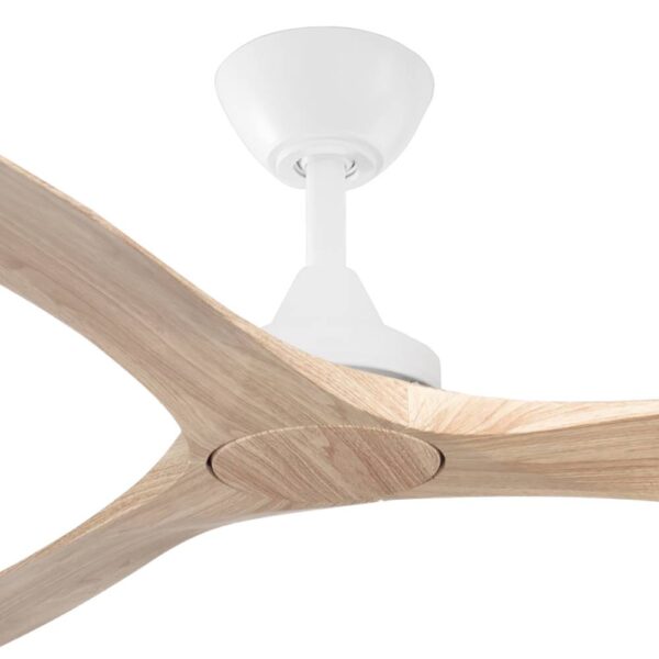 Three Sixty Spitfire DC Ceiling Fan - 52" (White with Light Oak Blades) - close up