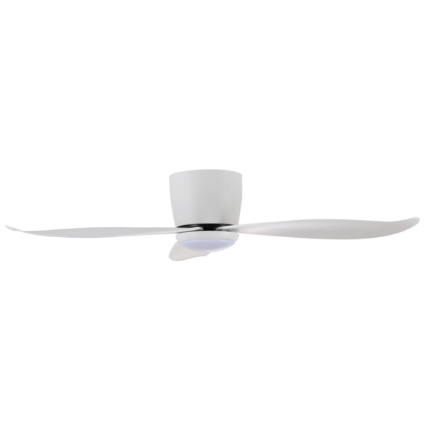 claro-essentials-spirit-dc-44-inch-ceiling-fan-with-light-side-view Claro Essentials Spirit DC Ceiling Fan with LED Light - 44" (White) -side view