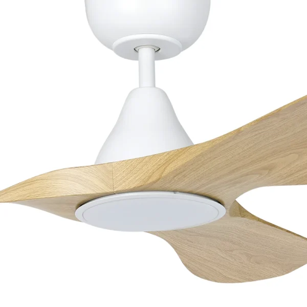 eglo-surf-dc-40-inch-white-with-oak-blades-with-cct-led-light-close-up