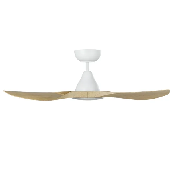 eglo-surf-dc-40-inch-white-with-oak-blades-with-cct-led-light-side-view