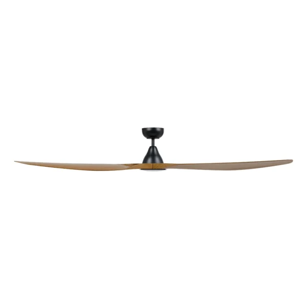 eglo-surf-dc-72-inch-black-with-burmese-teak-blades-with-cct-led-light-side-view